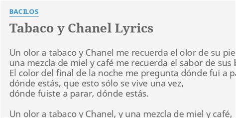 in olor a tabaco y chanel english lyrics